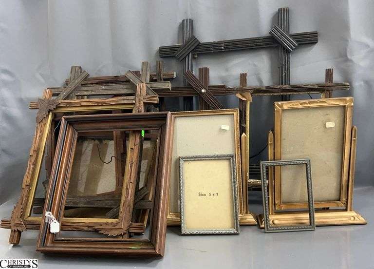 12 Assorted Open and Photo Frames - Adirondack and Others - 18" x 22" of largest, some wear image