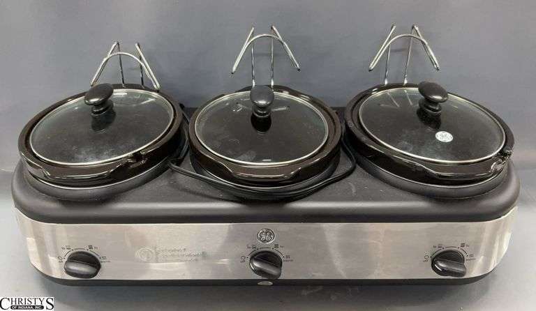 GE Triple Slow Cooker - 26" x 11" - 8" of each crock image