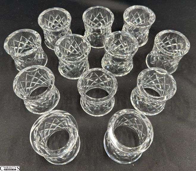 12 Waterford "Comeragh" Crystal Napkin Rings - 2" x 2" of each image