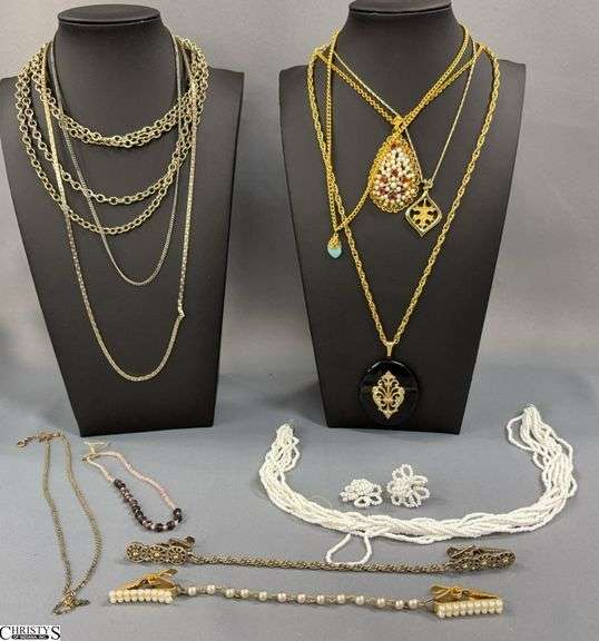 Ladies Costume Necklaces, Sweater Clips - Some wear image