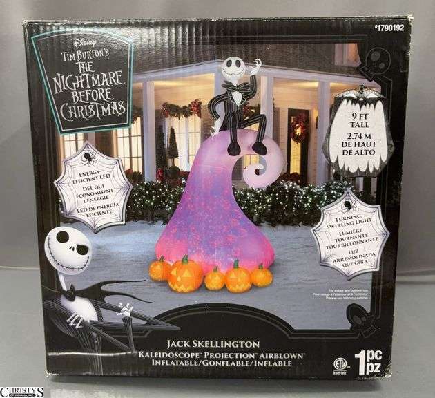 Tim Burton's The Nightmare Before Christmas Jack Skellington Kaleidoscope Projection Airblown Inflatable - 9ft tall when in use image
