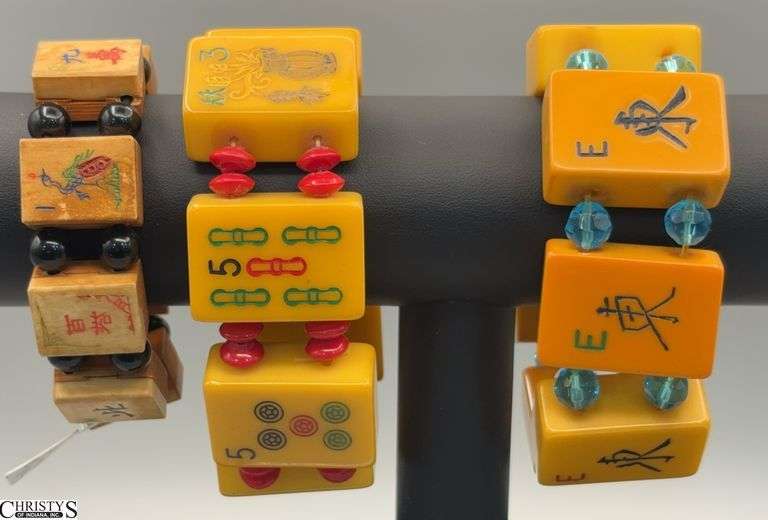 Mahjong Beads Bracelets, One Tagged Bakelite image