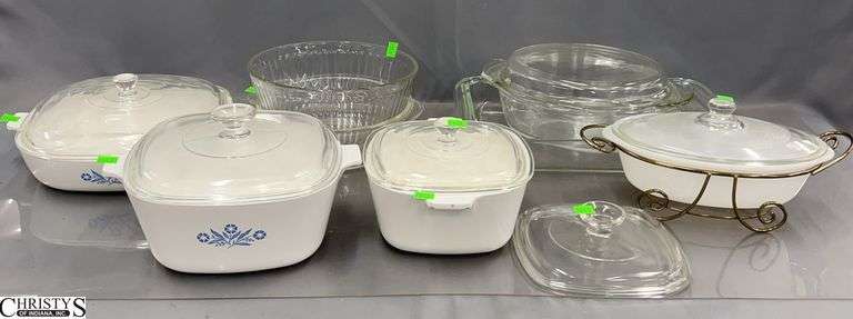 Corning Ware, Glasbake, Pyrex Assorted Baking Dishes - 14" of largest image