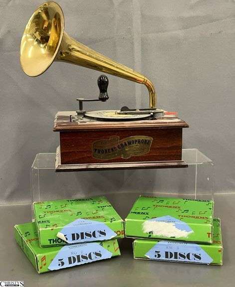 Thorens Gramophone and Discs image