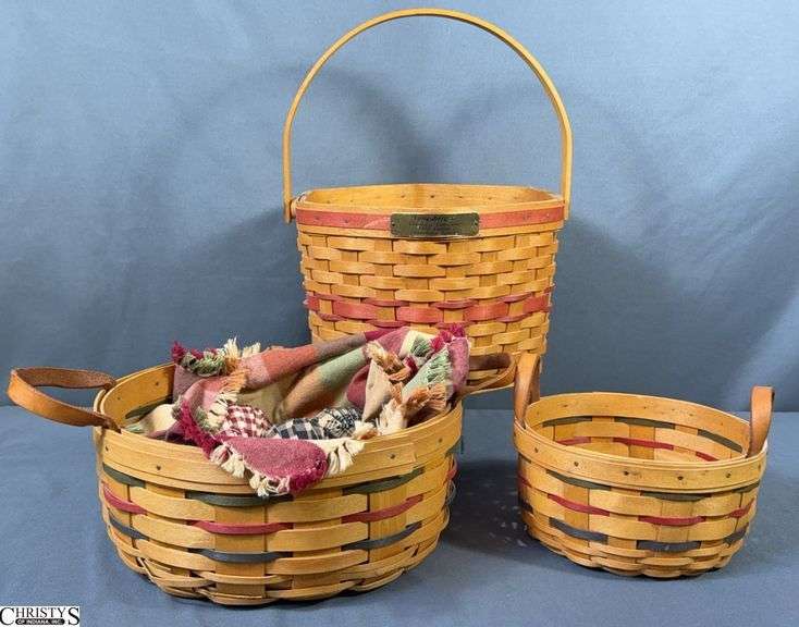 3 Longaberger Baskets - 9" x 13" of largest image
