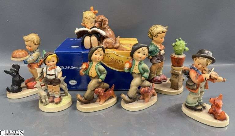 7 Hummel Figurines - 6" of tallest, one is Damaged image