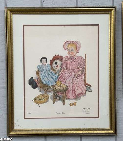 Two For Tea Print, C. Don Ensor Framed 24x28" image