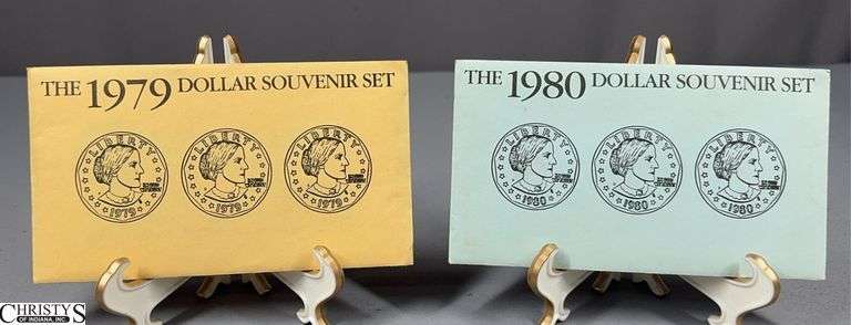 2 Susan B. Anthony Dollar Souvenir Sets- 1979 & 1980 image