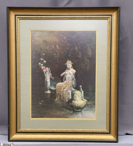 "Peace" Framed Chinoiserie Print after Paul King - 29.5" x 36" of frame - some wear image