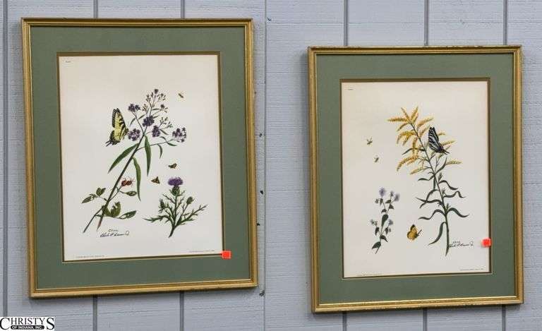 Pair of Framed Crume Prints 21x25 image