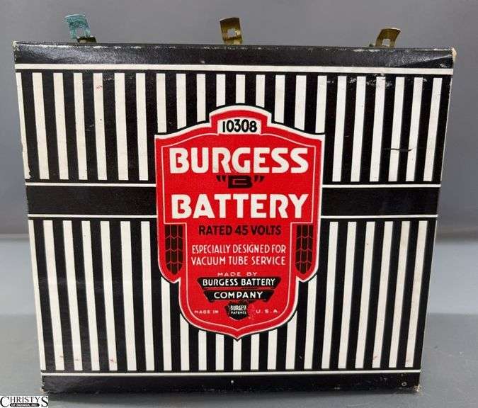 Burgess "B" Battery 45 Volts - 8" x 4" x 7" image