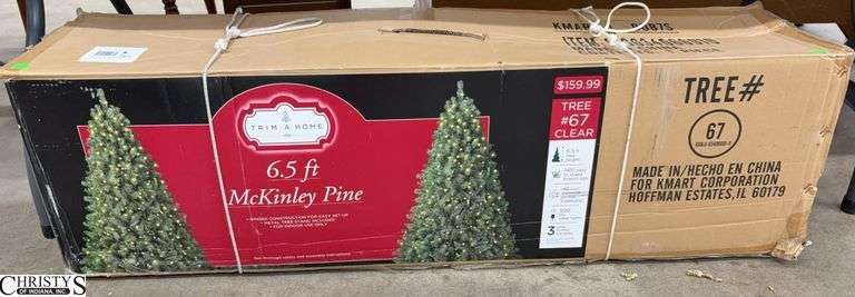 Trim A Home 6.5ft McKinley Artificial Pine Pre Lit Christmas Tree image