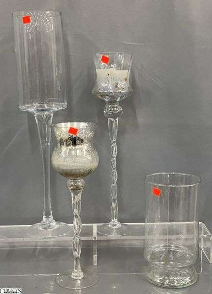 Tall Glass Candle Holders, Tallest 24" image