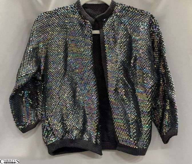 50's/60' Ladies Knit Embellished Cardigan - Approx size Small image