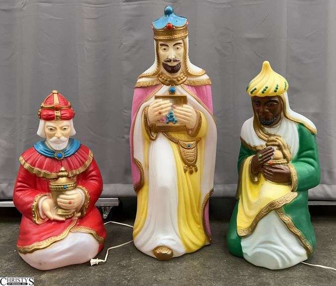Empire Illuminated Three Wisemen Blow Mold For Nativity Scene Standing Tallest 35" image