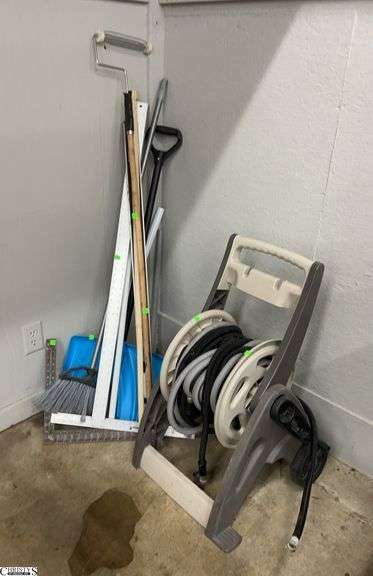 Hose Reel and Hose, Squares, Long Handled Tools image