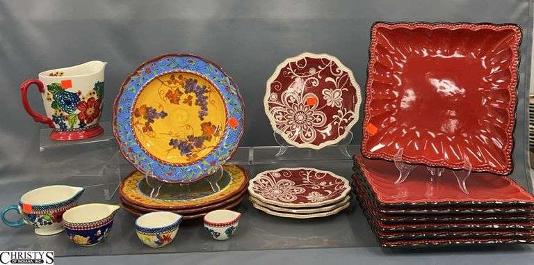 Pier 1, Pioneer Woman Liquid Measure, Square Plates Largest 11", Some Chips image