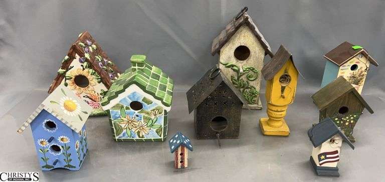 10 Decorative Bird Houses - 10" of tallest image