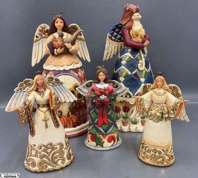 5 Jim Shore Angel Figurines - 8" of tallest image