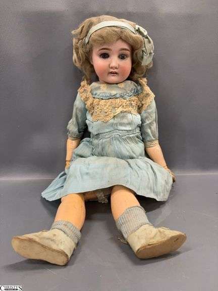 "Rosebud" German Bisque Doll - 20" some wear image