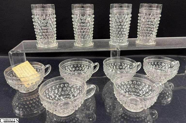 Clear Anchor Hocking Hobnail Juice and Tea Cups image