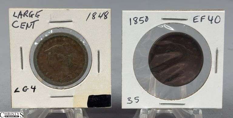 2 Large Cents- 1848 and 1850 image