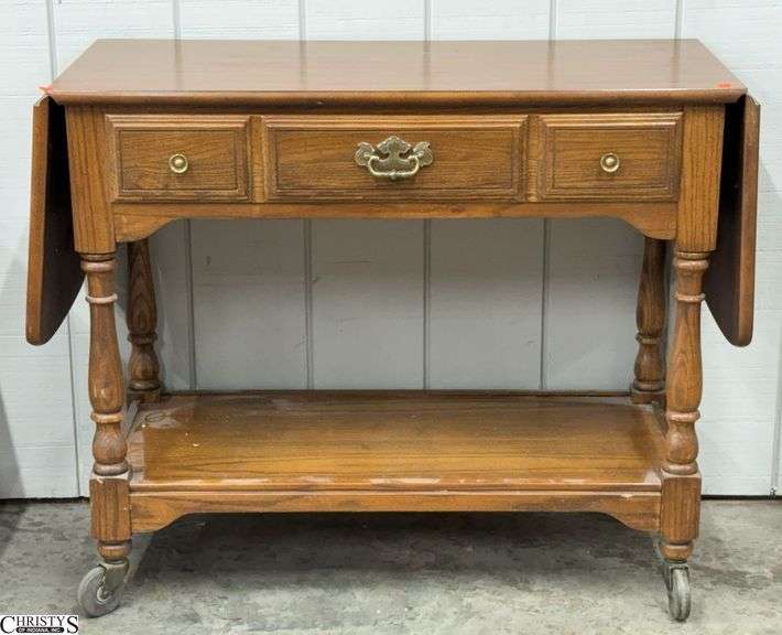 Tell City Drop Side Rolling Single Drawer Cart, 38x18x32, Drops are 15" image