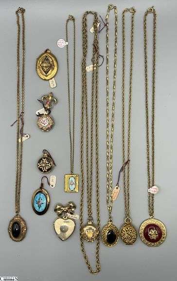 Vintage Multi Photo Lockets, Brooches, Enameled, Old Coro, Goldette, Pendants image