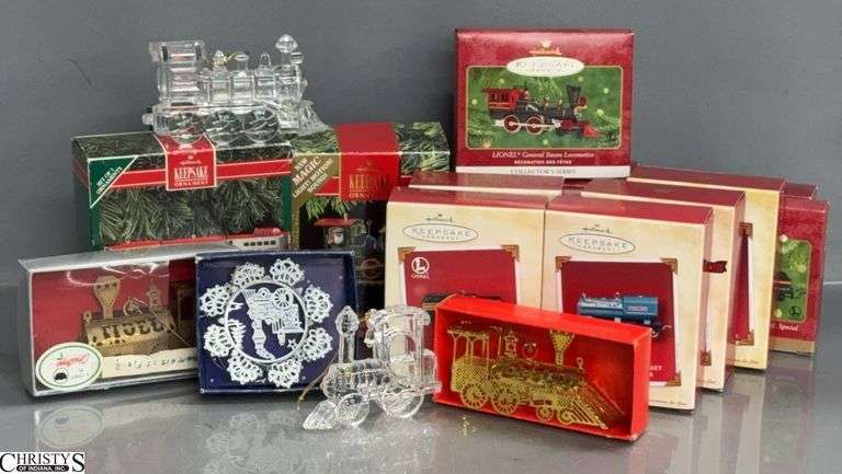 Assorted Train Christmas Ornaments - Hallmark and Others - 3.5" approx of largest image
