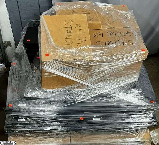 Skid of Electronics - Monitors, Laptops, Stands - Dell and Others  - Internals Unknown image