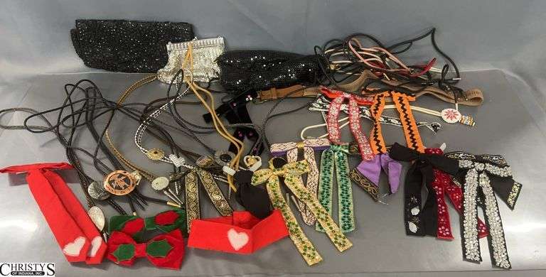 Whiting & Davis Mesh Bag, Bolo Ties, Belts, Ladies Clutch Bags - 10" of largest image