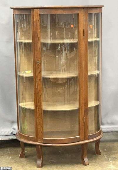 Curved Glass Curio Cabinet 34x15x58 image