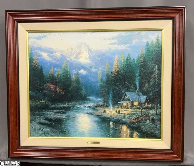 "The End of a Perfect Day II" Signed Thomas Kinkade Giclee on Canvas - 39" x 33" of frame image