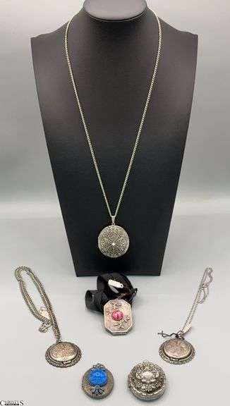 6 Silver Tone Lockets image