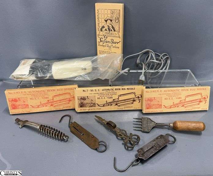 Automatic Hook Rug Needles, Vibra Massanger, Hanging Scales, Small Hand Tools - 9" of largest image