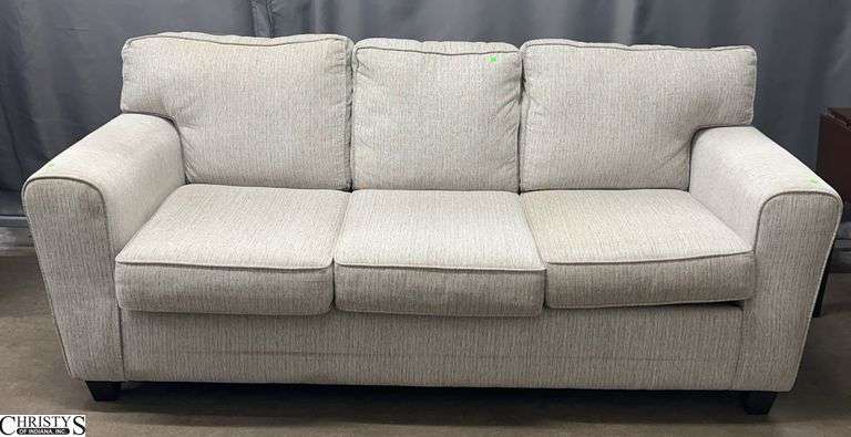 American Furniture Upholstered 3 Cushion Sofa - 84" x 36" x 38" - 19" - some staining image
