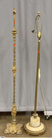 Pair of Floor Lamps Needs Repairs Tallest 60" image