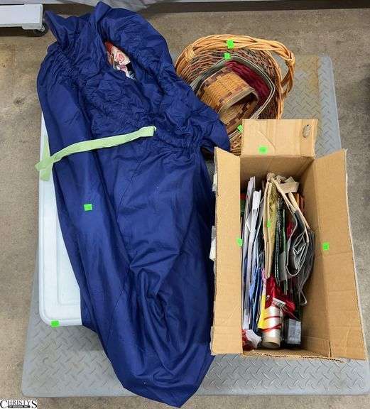 Assorted Christmas Decor, Wrapping Paper, Wrapping Supplies, Baskets - SKID NOT INCLUDED image