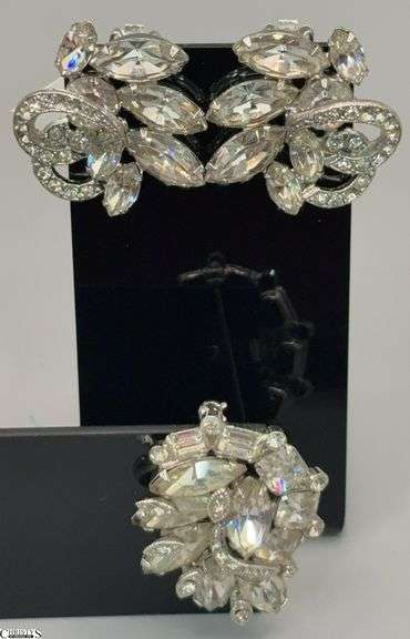 Eisenberg Original Rhinestone Clip on Earrings With Brooch image