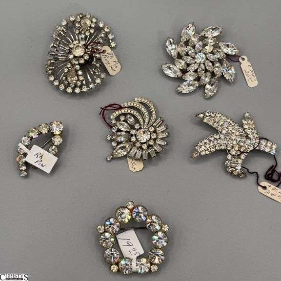 Costume Jewelry, Rhinestone Pins, B David image