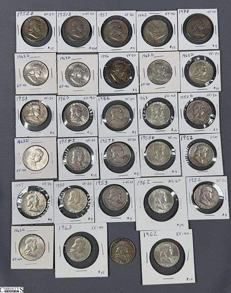 28 Franklin Half Dollars image