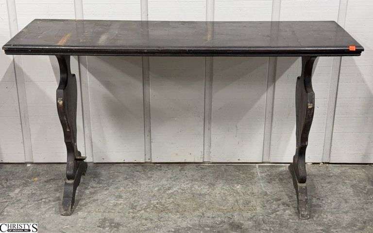 Vintage Entry Table, Has Broken Stretcher and Wear to Finish, 54x18x30" image