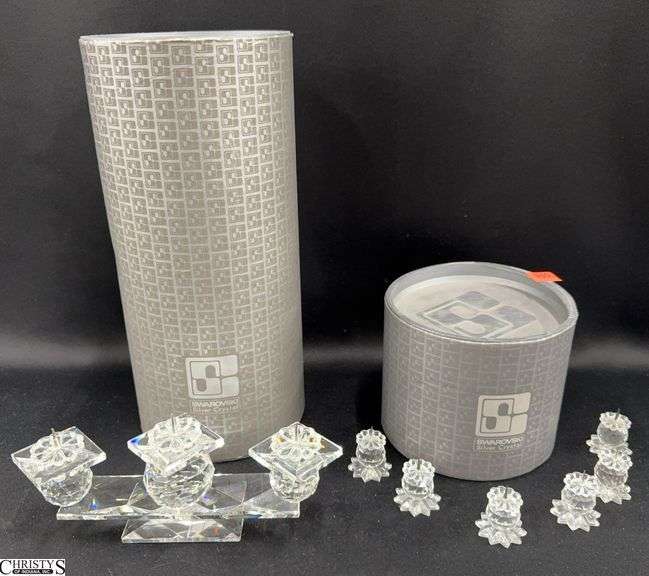 Swarovski Crystal 3 Candle Candelabra and Tea Light/Votive Miniature Holders - 1" of miniature holders image