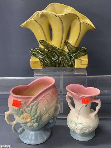 3pcs Vintage Pottery Vases, Hull and McCoy image