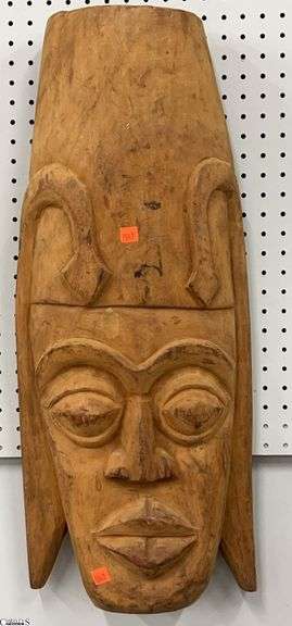African Mask Wall Hanging 28x11" image