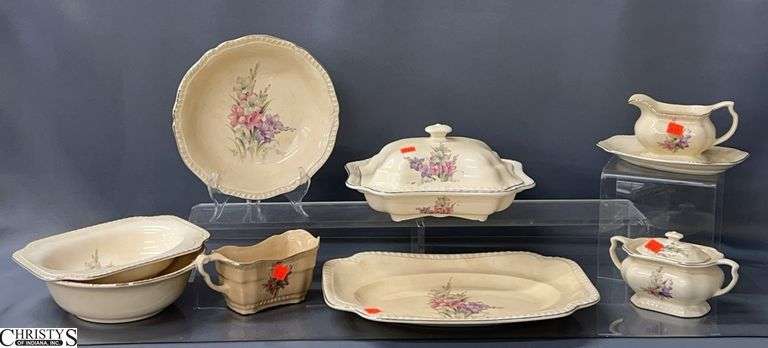 China Dishes, Covered Casserole, Sugar, Platters Some Wear and Cracking image