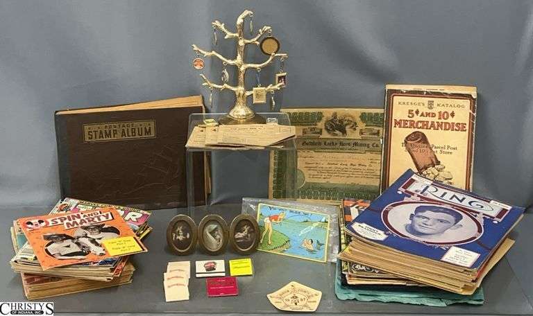 Assorted Paper Ephemera - Comic Books, Postage Stamps, War Ration Books,  1940's Magazines, 1960's Kids Magazines, Misc image