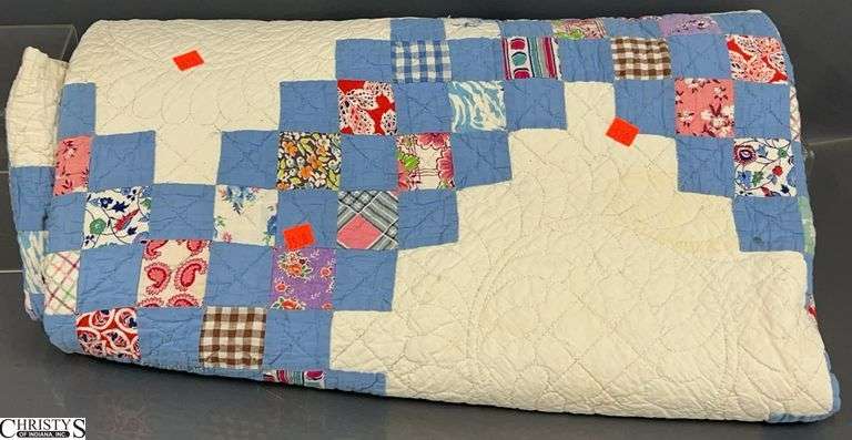 Quilt Blue and White Multi Color, Has Some Staining image