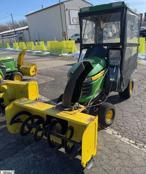 John Deere X300 Tractor with Snowblower. Dead Battery Will Jump Start image