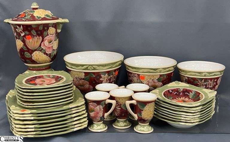 Certified International Floral Dishes, Urn, Serving Bowls, Plates, Largest  Urn 16" image